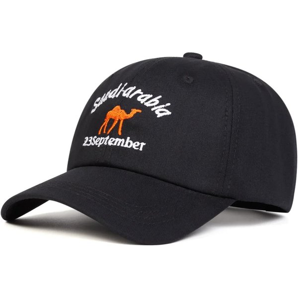 Gorras De BéIsbol Bordadas De Camello Unisex Para Primavera Y OtoñO, Sombreros Casuales Ajustables Para Exteriores, Sombrero Protector Solar, Gorra Deportiva Black-image