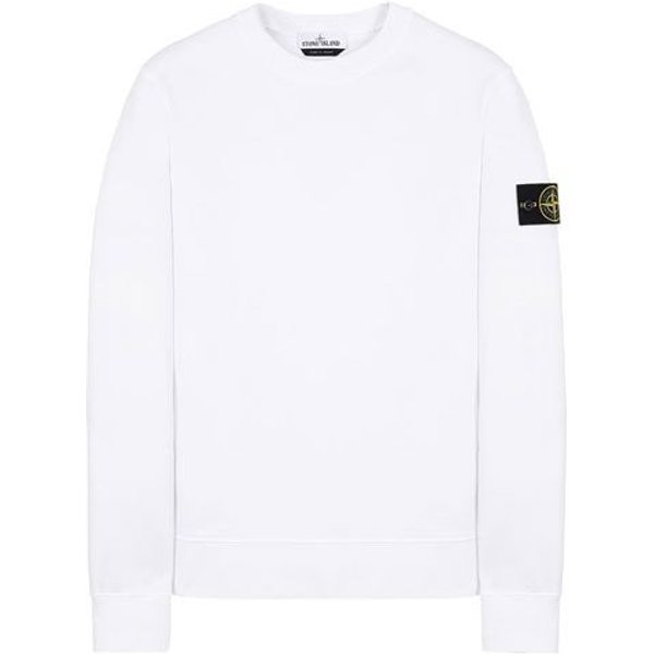 Sudadera De Cuello Redondo Stone Island TeñIda En Prenda Con Parche De BrúJula Para Hombre Sudaderas Blancas 741563051-V0001 L-image