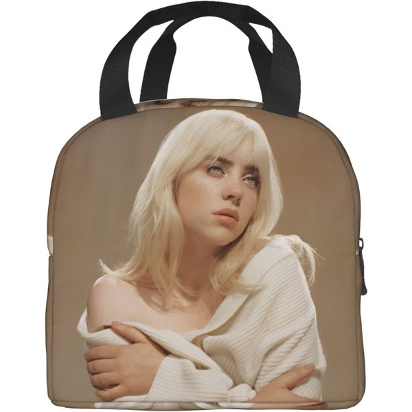 Bolsa De Almuerzo Aislada B-Billie-Girl E-Eilish Cantante Estadounidense Contenedor De Almuerzo INS Enfriador De Moda Bolsa De Almuerzo TéRmica Para El Trabajo Option 1-image