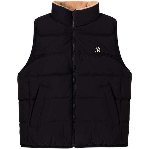 MLB New York Yankees Jednokolorowa Dwustronna Kamizelka Puchowa Z KołNierzem StojąCym Na Zamek CiepłA Wiatroszczelna Unisex Czarna 3ADVB0326-50BKS S Black-image