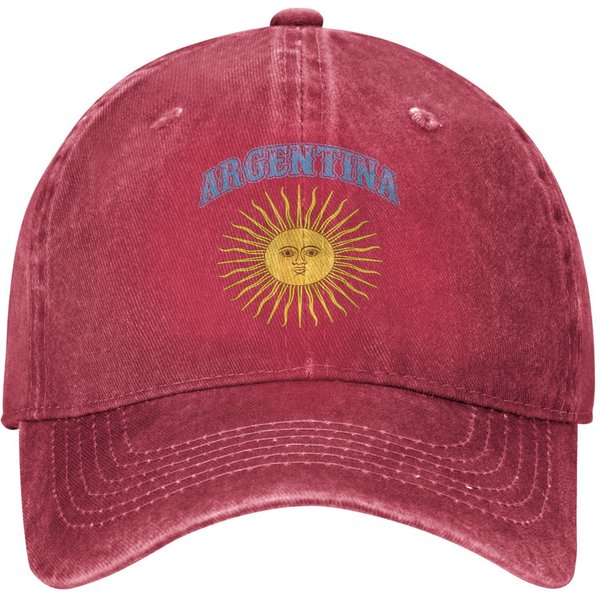 Argentina Bandera Argentina Sol De Mayo Orgullo Gorra De BéIsbol Vintage Desgastada Lavada Sombrero Para Unisex Mujeres Exterior Sombreros Suaves Gorra One Size Pink-image