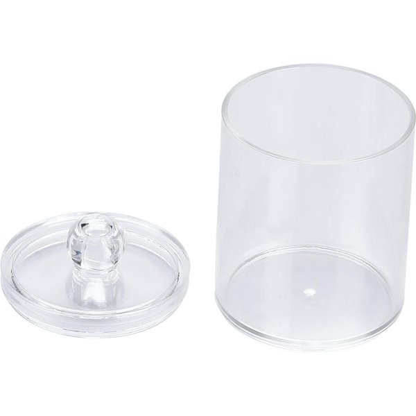 Estuche Redondo Transparente Para Bastoncillos De AlgodóN, Soporte Para Bastoncillos De AlgodóN AcríLico, Organizador De Contenedores De Almacenamiento White-image