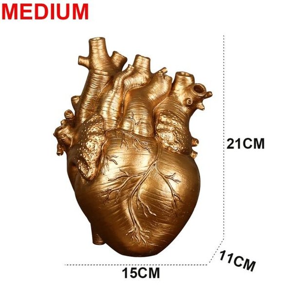 Styl Skandynawski Wazon żYwica Anatomiczny KształT Serca Wazon Na Kwiaty RzeźBa Artystyczna Do Domu Pulpit Doniczka Do Salonu Dekoracja Sypialni-image