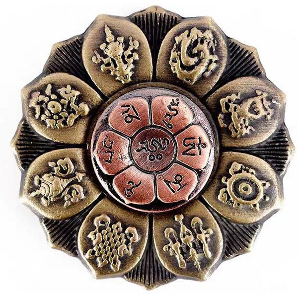 Giroscopio De Punta De Dedo Loto Fidget Spinner Spinner De Mano De Metal Autismo RotacióN Anti-PresióN Juguete Fidget Regalo Para NiñOs Black-image