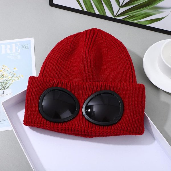 CiepłA Zimowa Czapka Z Okularami, Dzianinowa Czapka, Wiatroszczelna Zimowa Beanie, Elastyczna, MięKka, CiepłA, AntypośLizgowa, Ochrona Uszu, Unisex, Czapka Bomberka One Size-image