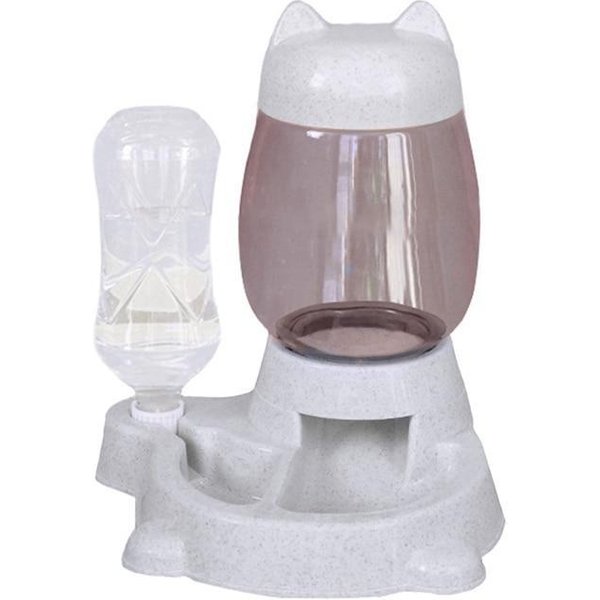 Comedero Para Gatos, Dispensador AutomáTico, Cuenco De Comida Para Gatos, Bebedero Para Mascotas, Alimentador Para Gatos, Dispensador AutomáTico De Agua, Cuenco De Comida Para Gatos Gris-image