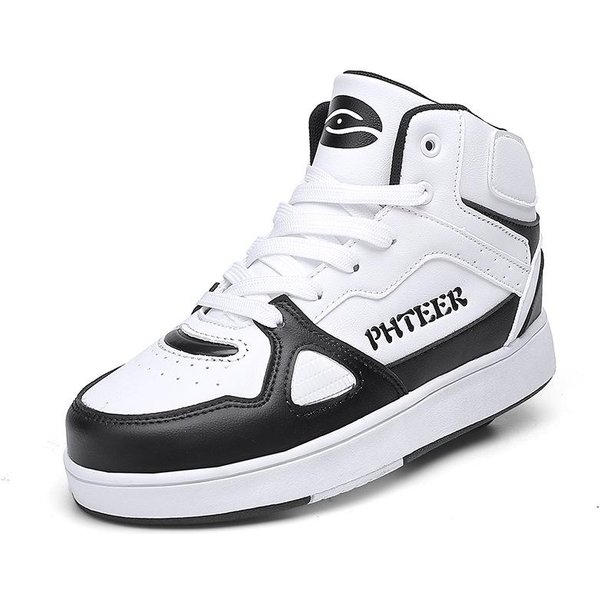 Zapatos De PatíN De Cuatro Ruedas, Zapatos Con Ruedas Para NiñOs Y NiñAs, Zapatos Con Ruedas Para NiñAs, Zapatos De Patinaje, Zapatos Deformables De Doble Rueda 33 White-image