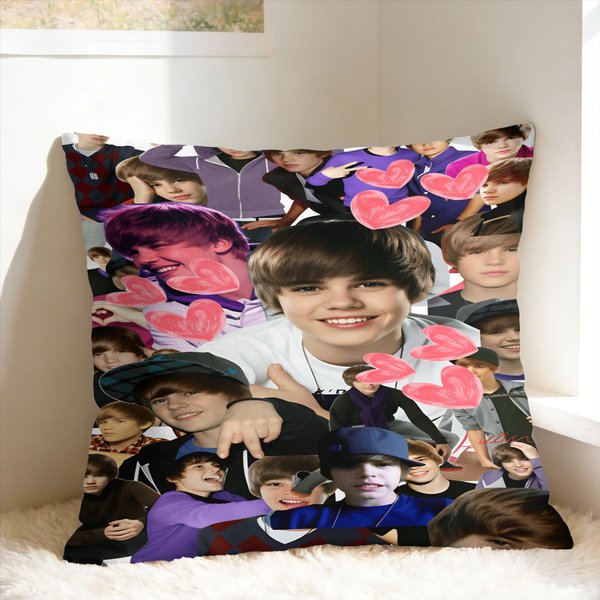 Poszewka Na Poduszkę J-Justins B-Bieber MięKka Poszewka Na Poduszkę Do Salonu Na Sofę Retro Modna Poszewka Na Poduszkę 45X45Cm-image
