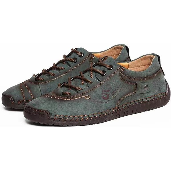 Talla Grande Verano Nuevo Talla Grande Zapatos De Hombre CañA Baja Zapatos Cosidos A Mano Zapatos Casuales Para Exteriores Zapatos BritáNicos De Cuero 48 Gray-image