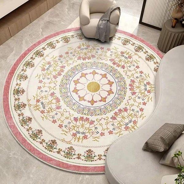 OkrąGłY Dywan – Wysokiej JakośCi Mata PodłOgowa Do Wystroju Salonu Lub Sypialni Diameter 120Cm(47In)-image