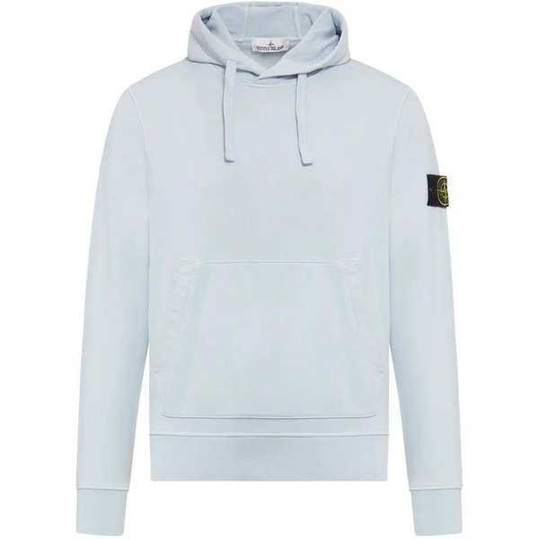 Sudadera Con Capucha De Ajuste Holgado Y Manga Larga De Color Liso Casual Stone Island Para Hombre Sudadera Azul Hielo 801564151-V0041 L-image