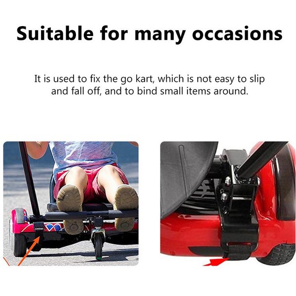10 Szt. Regulowane Paski AkcesorióW Do Hoverboardu Nylonowe Paski Mocowania Siedziska Do Hoverboardu Zapinane Na Rzepy Czarny-image