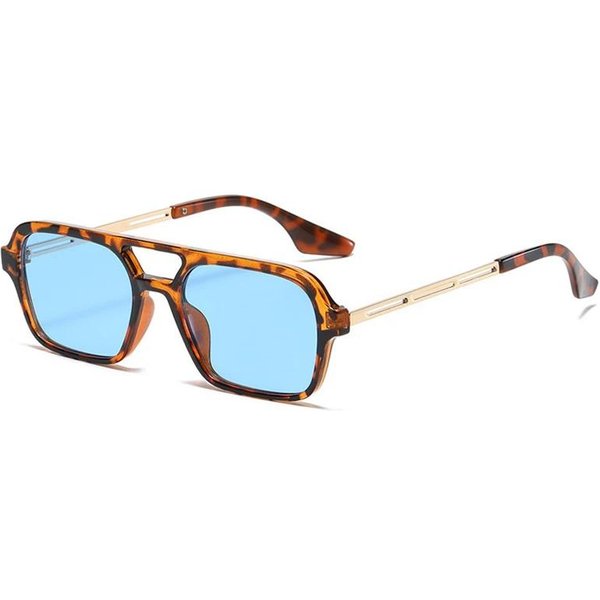 Gafas De Sol Cuadradas Vintage PequeñAs Para Mujer DiseñAdor Retro Montura Leopardo Lentes Espejo Azul Moda Femenina Oculos De Sol Other-image
