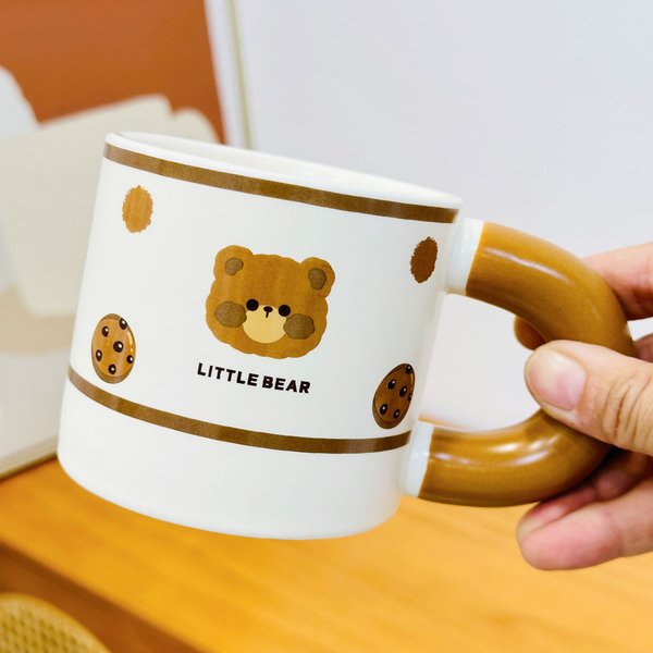 Uroczy Uroczy NiedźWiedź Pojedynczy Kubek KreskóWkowa Dziewczyna Kubek Ceramiczny Wysoko WygląDająCy Dom ŻAroodporny Kubek MałY Prezent Kubek Do Wody 360ML-image