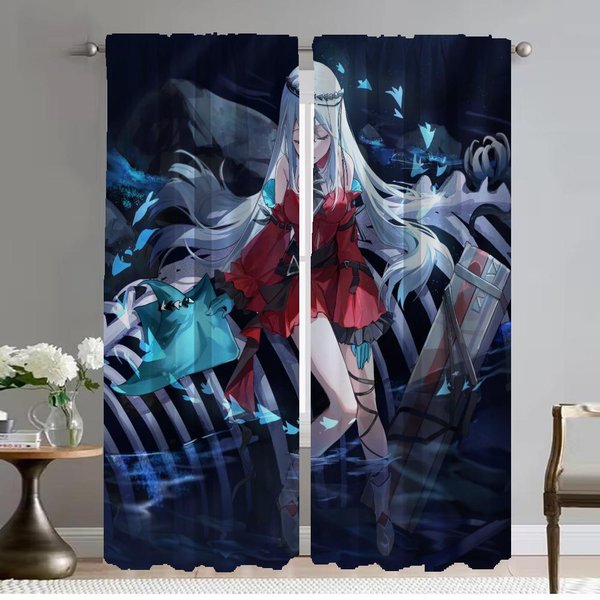 Cortinas Modernas Para Sala De Estar 2 Piezas Arknights Cortinas Opacas Para Dormitorio ParticióN Cortina Para Ventana DecoracióN De Halloween Cocina W50Xh70Cmx2Pcs-Cl-image
