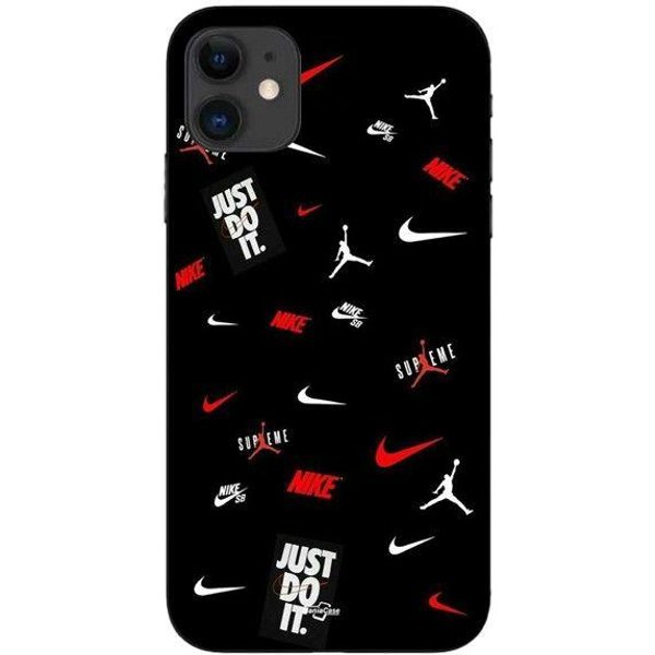 Etui Maniacase Do Iphone 12 Nike Jordan BiałO-Czerwone Czarne TłO-image