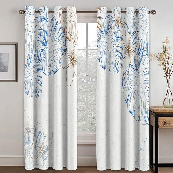 Prosty WzóR Czarny Motyl 3D Dekoracyjne ZasłOny 2 Panele Salon Sypialnia Balkon Okno Dekoracyjne ZasłOny 50W130H(Cm)X2Pcs&Hook White-image