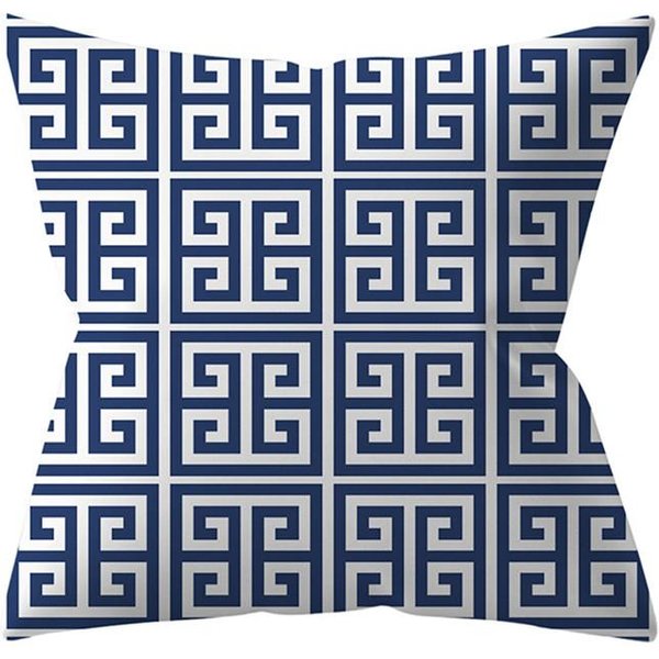 Granatowa Mandala Geometryczna Nordycka Poszewka Na Poduszkę 45X45 Poszewka Dekoracyjna Sofa WystróJ Domu Poliester 24X24Inch-image