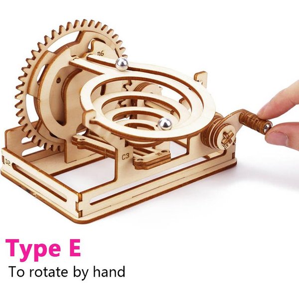 Rompecabezas De Madera 3D DIY Ensamblaje MecáNico Circuito De Bolas Modelo De Engranajes Kit De ConstruccióN Puzles De Ciencia Steam Juguetes Educativos Regalo Para NiñOs-image