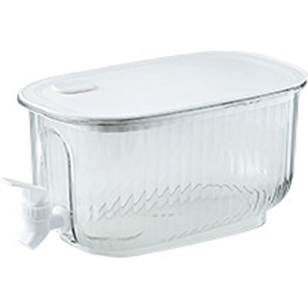 Dispensador De Bebidas Gran Capacidad Grado Alimenticio Engrosado A Prueba De Fugas Jarra FríA Con Grifo Blanco Transparente-image