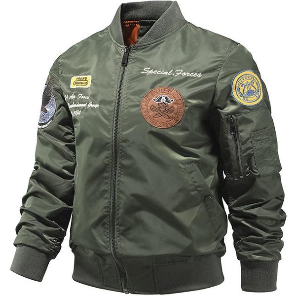 Chaqueta Bordada Con AlgodóN/Abrigo De AlgodóN Fino De La Fuerza AéRea Chaqueta De Piloto Ma1 Chaqueta De Vuelo Para Hombre XL Gray-image