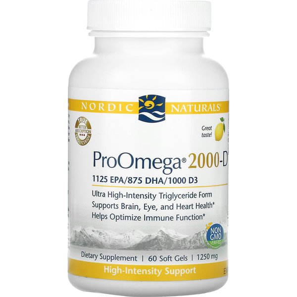 Nordic Naturals, Proomega 2000-D, LimóN, 1,250 Mg, 60 CáPsulas Blandas-image