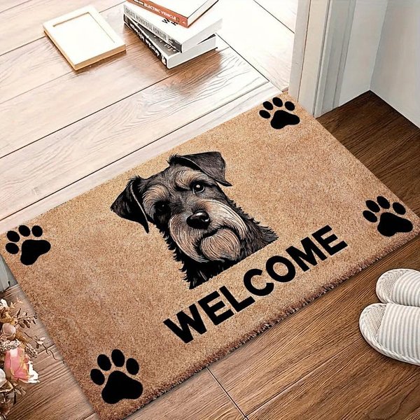 Wyprzedaż Schnauzer Motyw ZwierzęCy Dywanik Powitalny AntypośLizgowy Odporny Na ZużYcie Dekoracyjny Dywanik PodłOgowy Do Salonu Sypialni Przedpokoju 50X80Cm-image