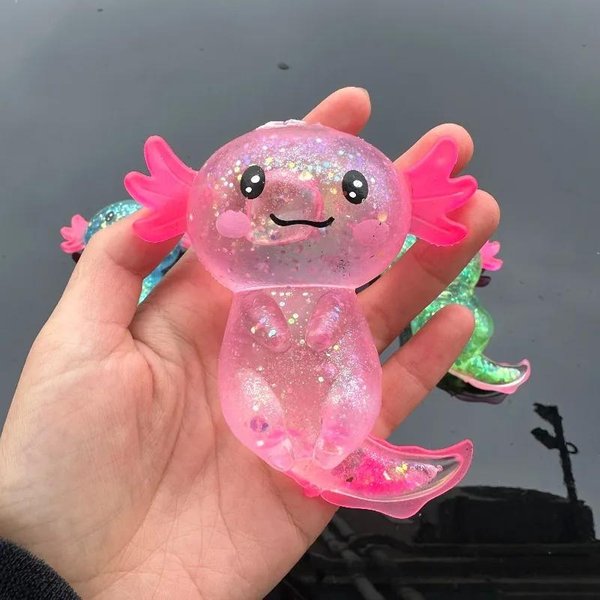 Kolorowy Axolotl Squishy Zabawka WypełNiona Brokatem MięKka RozciąGliwa Zabawka Fidget Sensoryczna OdstresowująCa Prezent Dla Dzieci DorosłYch RóżOwy-image