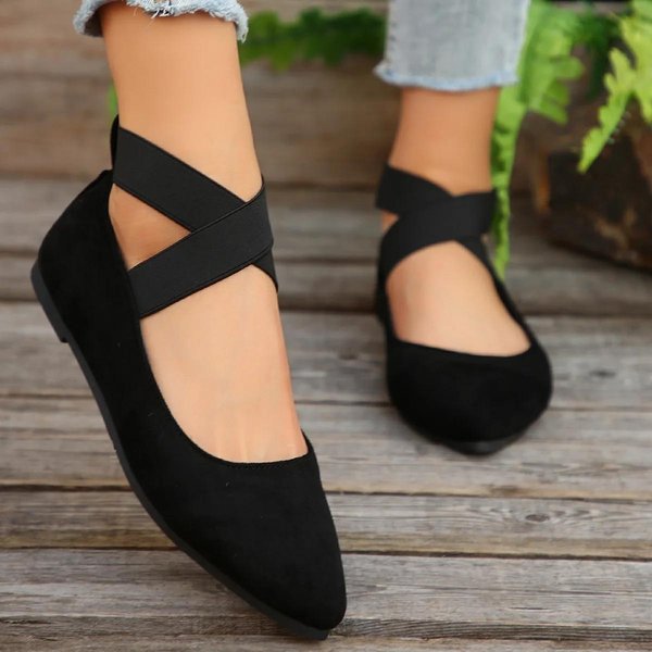 Talla Grande 43 Zapatos Planos Casuales De Mujer Primavera Verano Mocasines Retro CóModos Transpirables Slip-On Zapatos Planos Suaves De Mujer 42 Negro-image