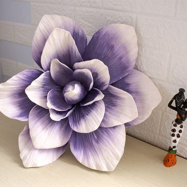 30/40/50Cm Magnolia Artificial Grande Espuma Flor Artificial Grande Nueva Flor Gigante De SimulacióN Purple-30Cm-image