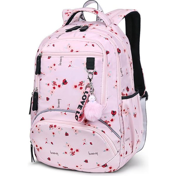 Mochila Escolar Primaria De Flor De Cerezo Para NiñAs Negro Rosa Floral Mochila Escolar Moda Mochilas Escolares Para NiñAs Linda Mochila Escolar De Flores White-image