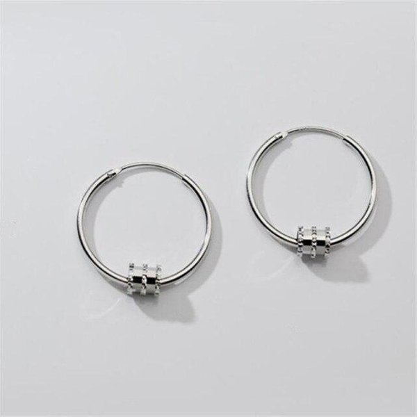Pendiente De Plata De Ley 925 Con Forma De CíRculo Para Mujer Y NiñA, Pendiente De Alta Calidad, Regalo Para Boda O Fiesta, Brincos Eh1803 Plata-image