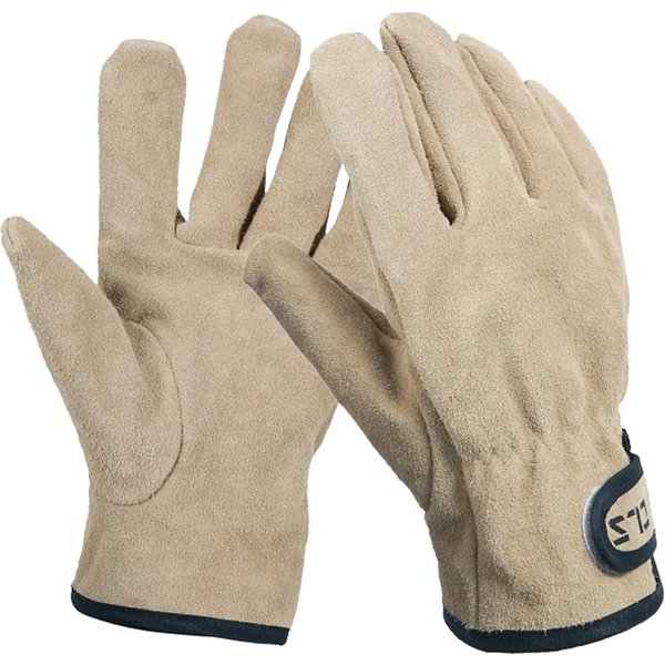 Guantes Para Acampar, Guantes De Cuero De Vaca, Manoplas Resistentes Al Calor/Al Fuego, Guantes CáLidos Para Exteriores Para Horno De Barbacoa Caqui-image
