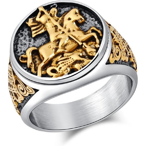 Anillo Templario De Acero De Titanio Estilo Retro Europeo Y Americano Nudo De Moda JoyeríA Para Mano De Hombre 9#-image