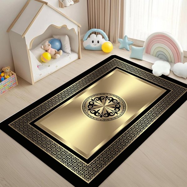 Luksusowy Europejski Dywan Do Salonu WzóR Geometryczny Elegancki Dywan Do Wystroju Domu MięKki AntypośLizgowy Dywanik PodłOgowy Do Sypialni Korytarza 40X60Cm-image