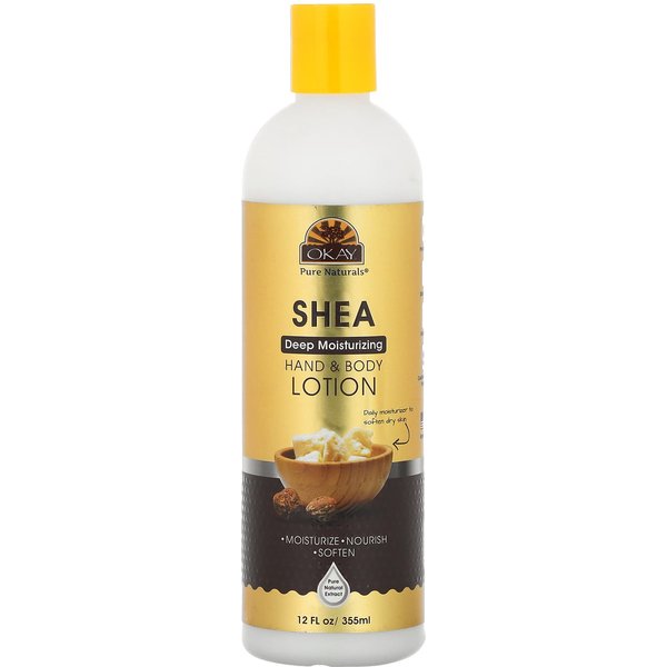 Okay Pure Naturals, LocióN Para Manos Y Cuerpo, Karité, 12 Fl Oz (355Ml) Beige-image