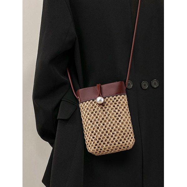 Nueva Moda Primavera Y Verano Bolso De Hombro VersáTil Bolso Cruzado Bolso Mini Trenzado Ligero-image