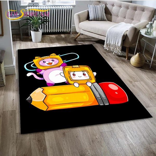 Dywanik Dywan Lankybox 3D Uroczy SzczęśLiwe PudełKa Foxy Rocky Do Salonu Sypialni, Mata PodłOgowa AntypośLizgowa Dekoracja Pod Sofę Wycieraczka 40X60Cm( 15X23In ) White-image
