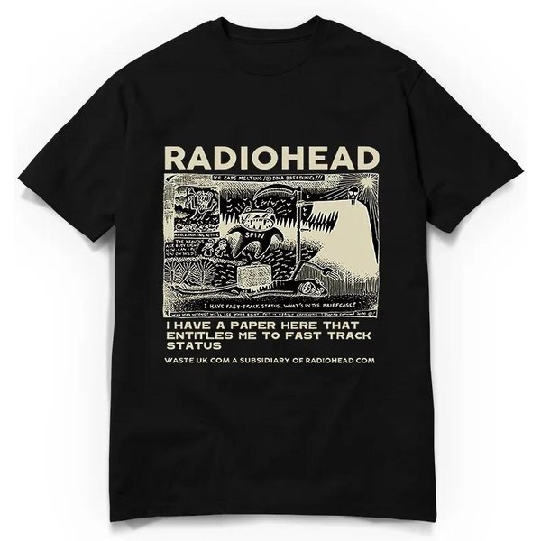Camiseta Vintage Para Hombre Radiohead AlgodóN Casual Top Manga Corta Marca Verano Camiseta Oversize Para Mujer Ropa 2024 Xxxl Beige-image