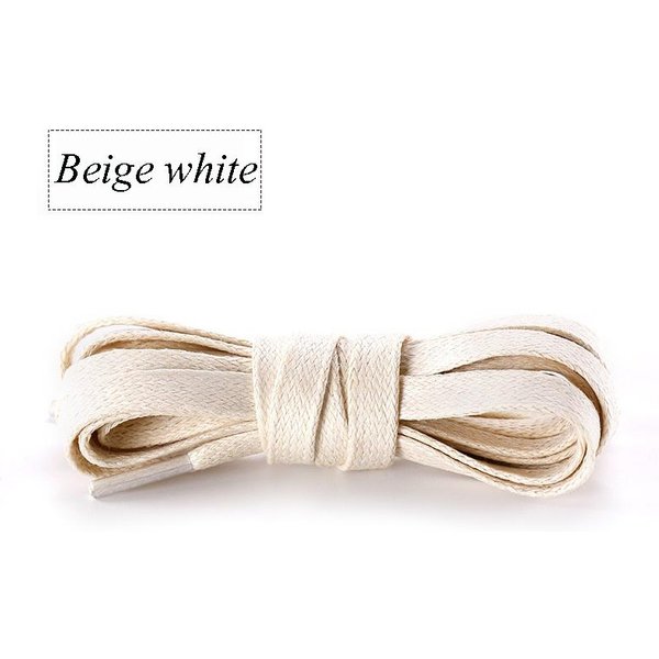 Nowe PłAskie Woskowane BawełNiane SznurowadłA Do ButóW Unisex Buty Codzienne Trampki SznurowadłA SkóRzane SznurowadłA Buty Buty Wodoodporne Do Sznurowadeł 120Cm White-image