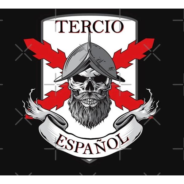 Cruz BorgoñA. Camiseta De Calavera De Soldado De Los Tercios EspañOles 100% AlgodóN Cuello Redondo Manga Corta Verano Casual Camiseta Para Hombre Streetwear M-image