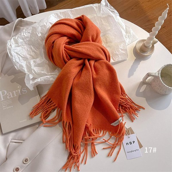Bufanda De Lana De Invierno De Lujo Para Mujer Cachemir CáLido Pashmina Foulard Chal Estola Gruesa Suave Bufandas Chal-image