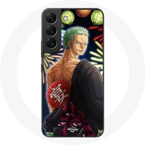 Funda - Maniacase - Samsung Galaxy S22 - One Piece Feliz Navidad - Anime Manga - Flexible Negro-image