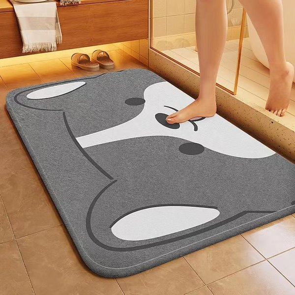 Alfombrilla De BañO Suave De Barro De Diatomeas Segunda Alfombra De Suelo Absorbente Puerta De BañO Puerta Antideslizante Secado RáPido Alfombrilla Para Pies De Inodoro Felpudo Alfombrilla De Suelo Para El Hogar 50 * 80Cm White-image