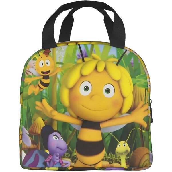 La Abeja Maya Con Flores Dibujos Animados Bolsa De Almuerzo Aislante Bolsa Para Comida Refrigerador PortáTil Fiambreras TéRmicas Para Escuela Oficina Option 1-image