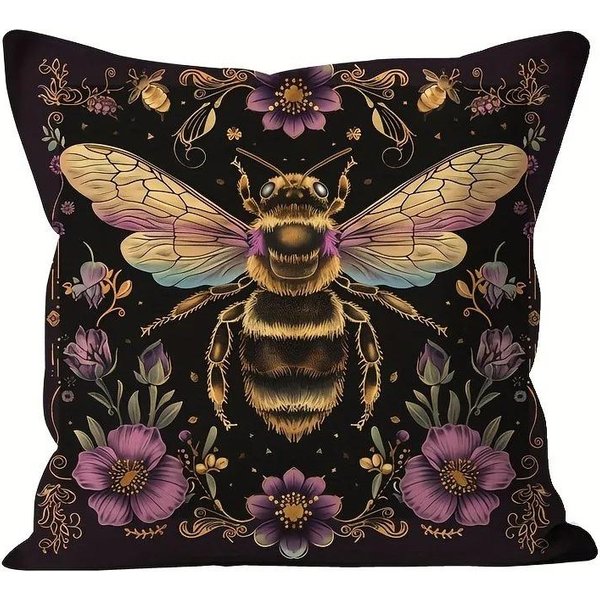 Poszewka Na Poduszkę Do Wystroju Domu Mistyczny WzóR PszczołY Vintage Nadruk Sypialnia PokóJ Dzienny Sofa Dekoracyjna Poszewka Na Poduszkę 50X50Cm-image