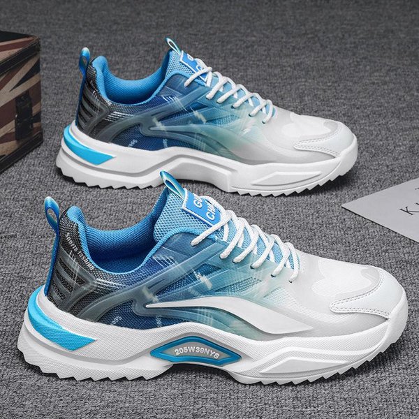 Zapatos De Primavera Para Hombre Nuevo Estilo Estudiante Deportivo Y Casual Adolescente Malla Papá Zapatos VersáTiles De Moda Zapatos Transpirables Para Hombre 44 Gray-image