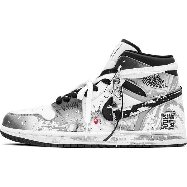 Jordan Air Jordan 1 Tinta CañA Alta Zapatillas De Baloncesto Vintage Unisex Negro Blanco Dq8426-132(Equipo998-) 44 Gray-image