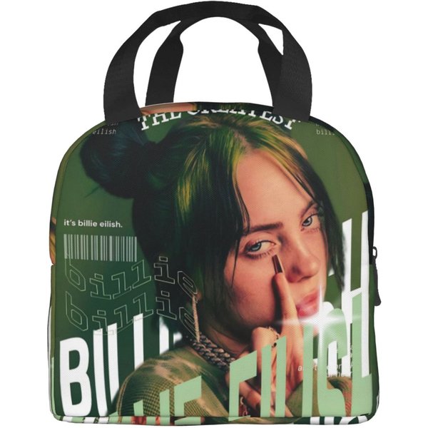 B-Billie-Girl E-Eilish Cantante Estadounidense Bolsa De Almuerzo Aislada Recipiente Para Alimentos Refrigerador TéRmico PortáTil Fiambreras Para Escuela Oficina Option 1-image