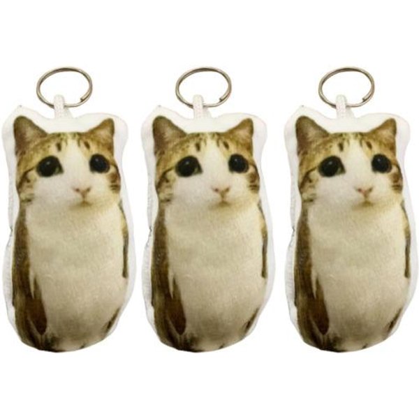 Miau Kot GłOsowy Pluszowy Breloczek Uroczy MóWiąCy Pluszowy ZwierzęCy Wisiorek Do Torebek PlecakóW Zabawny Prezent Dla Dzieci UcznióW 3Pcs-image